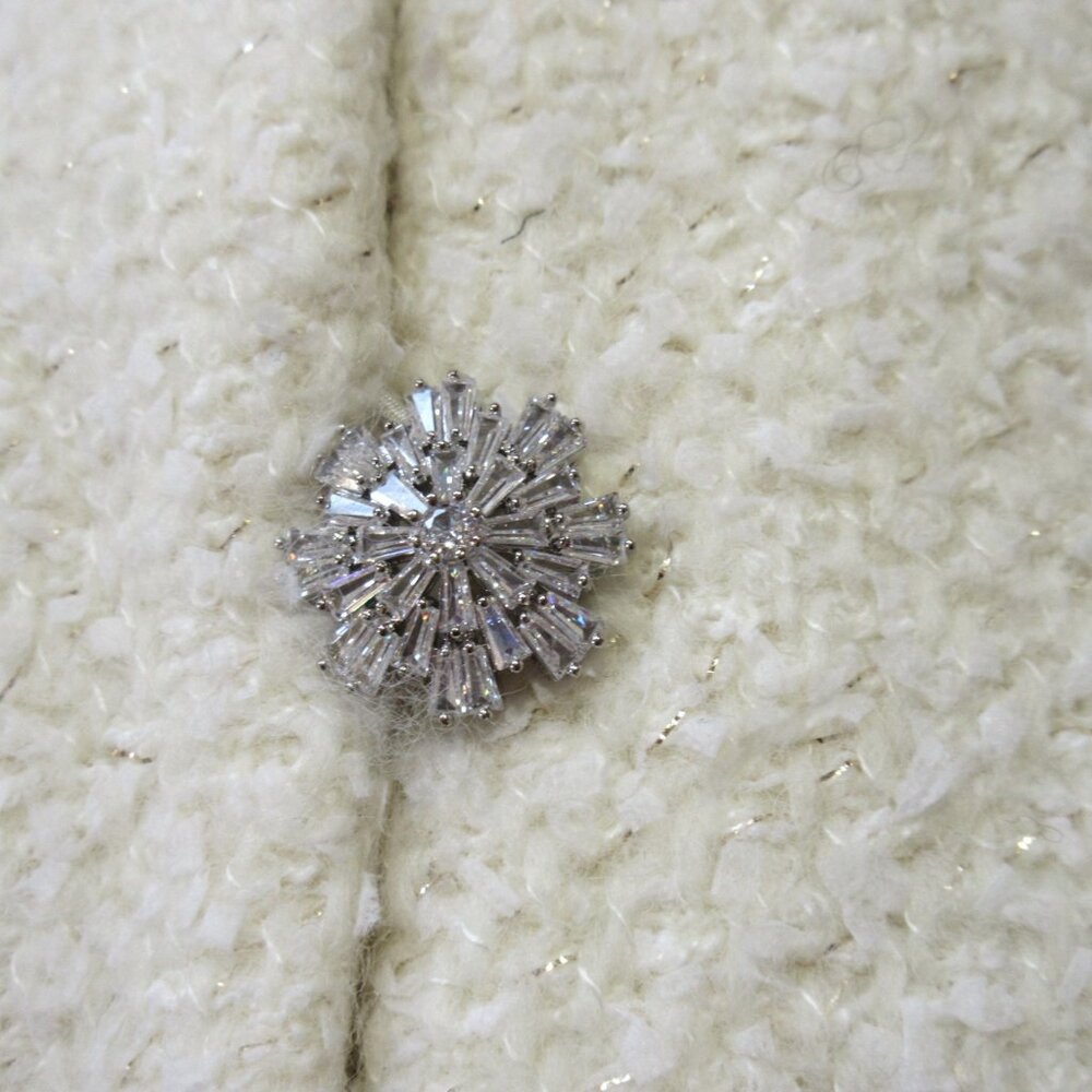 NWT J.Crew Collection Lady Jacket in Meringue Textured Tweed Jewel Button 4 $378 - Picture 7 of 8